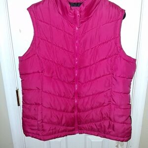 Faded Glory Hot Pink Quilted Vest